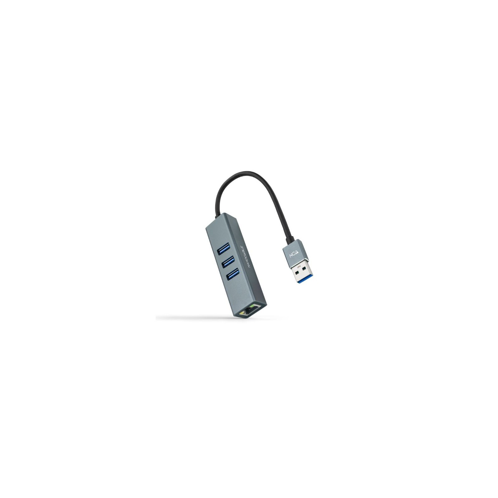 USB 3.0 to Gigabit Ethernet Adapter with 3xUSB 3.0 15cm Gray Nanocable