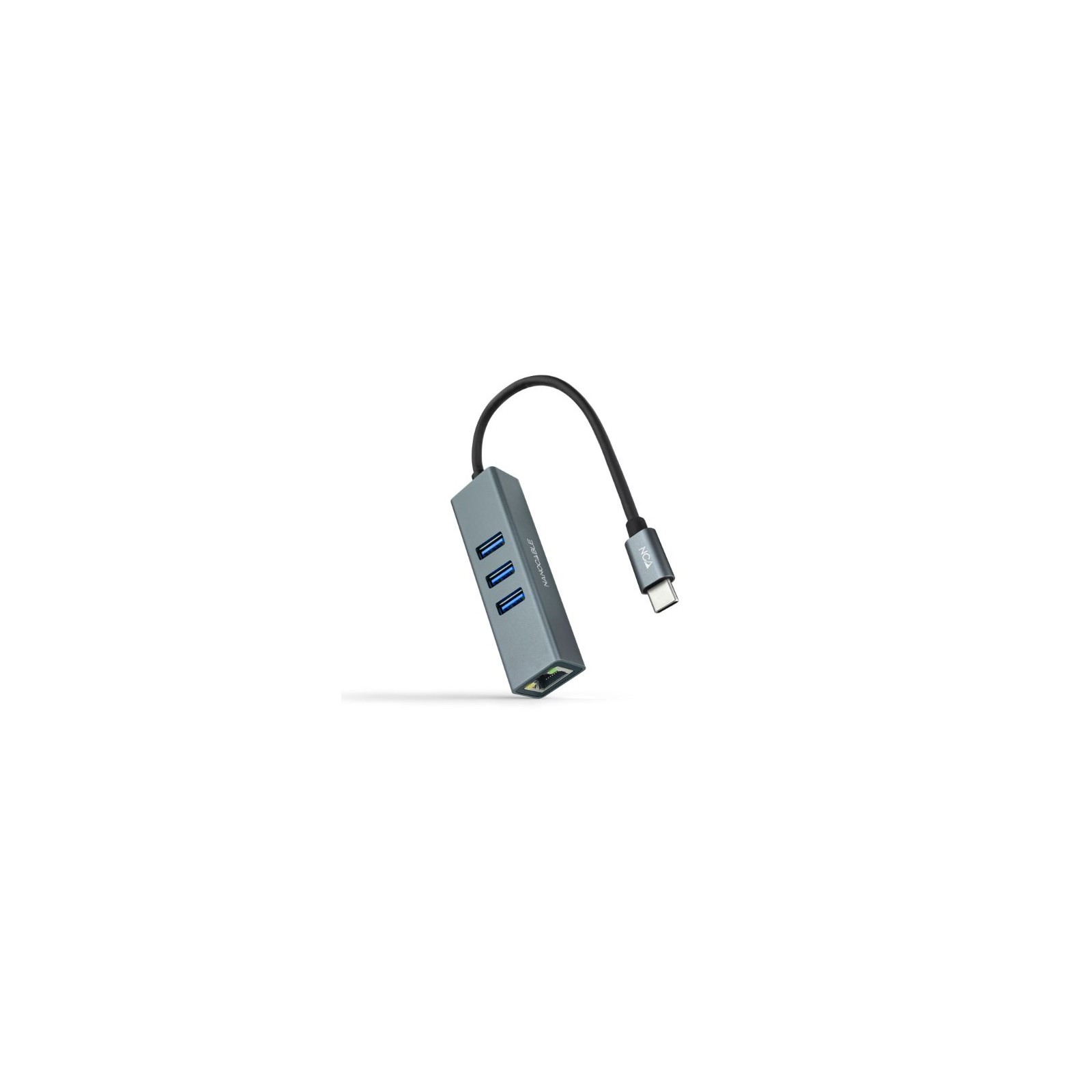 Nanocable USB-C to Ethernet Gigabit Converter + 3xUSB 3.0 15cm Gray Nanocable USB-C to Ethernet Gigabit Converter + 3xUSB 3.0 15cm Gray