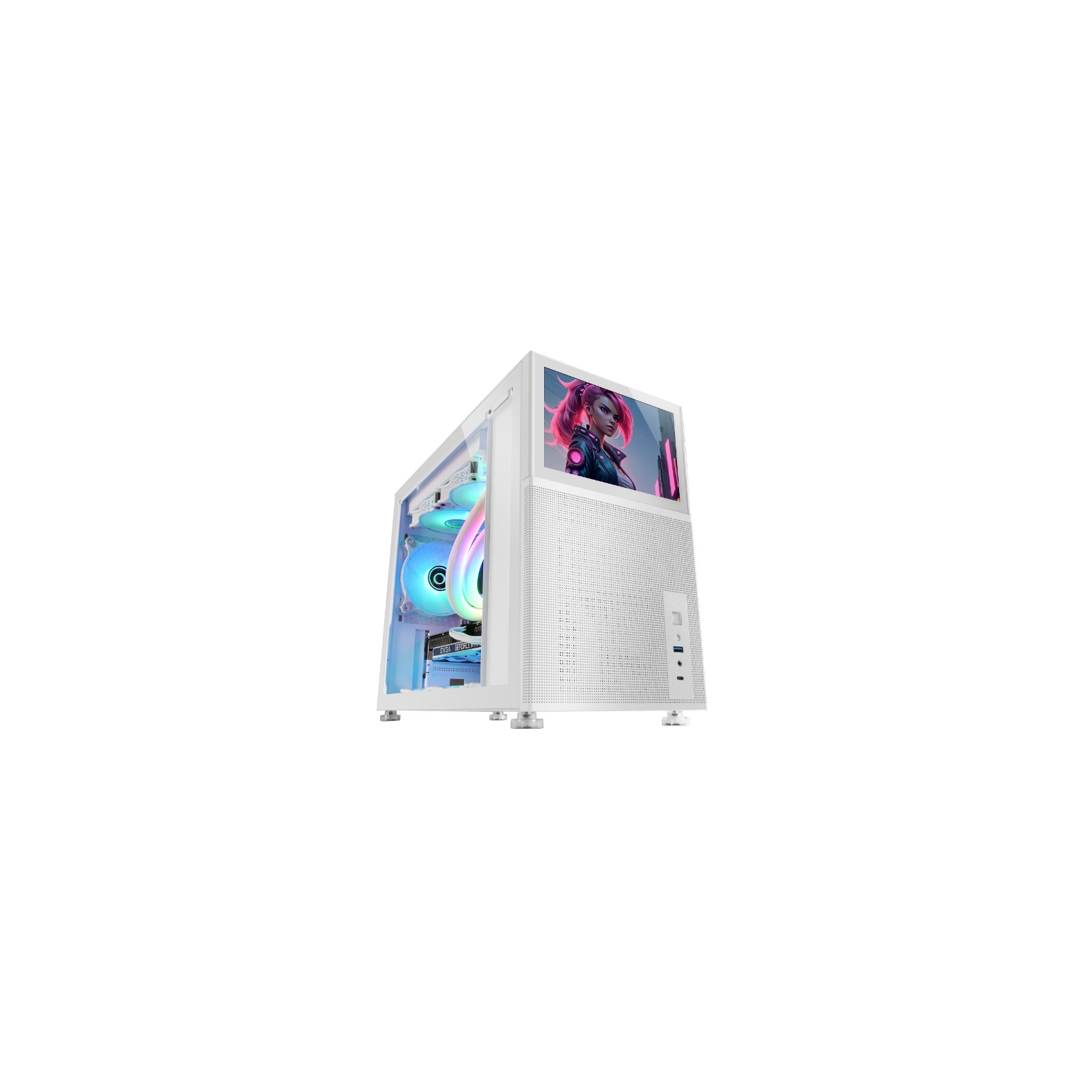 Mars Gaming MC-LCD MicroATX Mini Tower Case White Mars Gaming MC-LCD MicroATX Mini Tower Case White