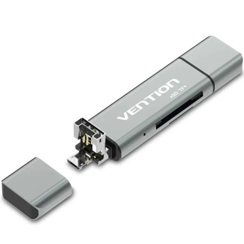 Vention External USB 2.0 Card Reader Gray