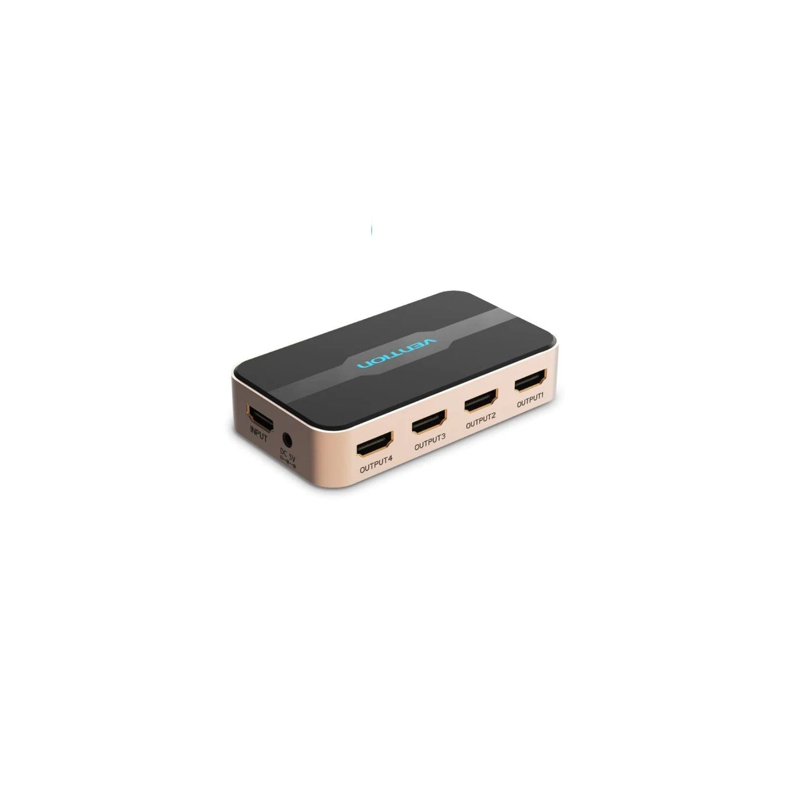 4xHDMI H-DC Power Port Black Gold Vention 4xHDMI H-DC Power Port Black Gold Vention