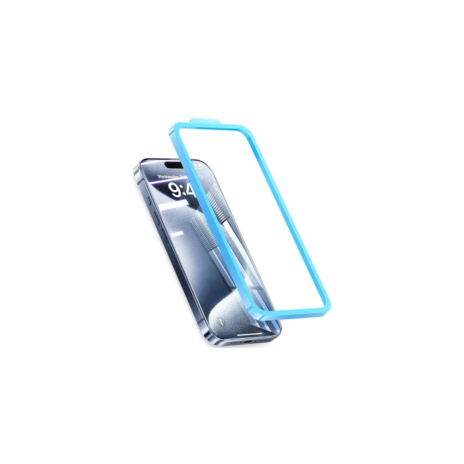Tempered Glass Screen Protector for iPhone 15 with Installation Tool