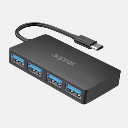 Approx 4 Port USB 3.0 Hub Type-C Black