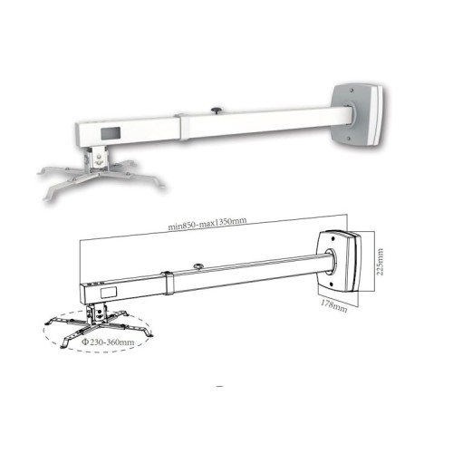 Soporte Proyector Blanco 85-135cm Approx
