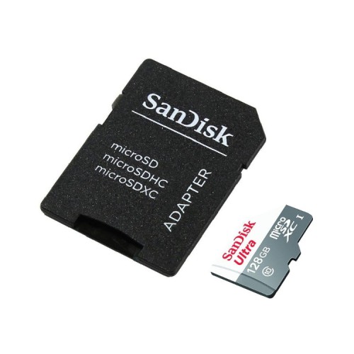 Micro SD 128 GB Clase 10 Sandisk con Adaptador