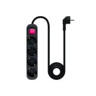 4-Socket Power Strip with Switch Black Nanocable