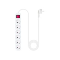 Regleta Protectora 6 Tomas Con Interruptor Blanco Nanocable Segura y Confiable