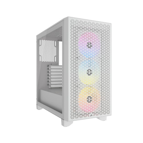 Caja Semitorre ATX 3000D RGB Airflow TG Blanca Corsair