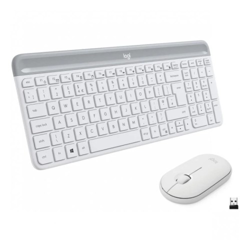 Teclado y Ratón Inalámbricos Logitech MK470 Slim Blanco