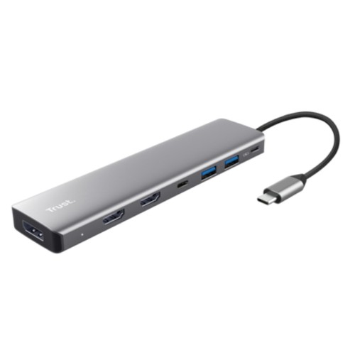 Hub 7 Puertos USB-C Halyx Gris Trust