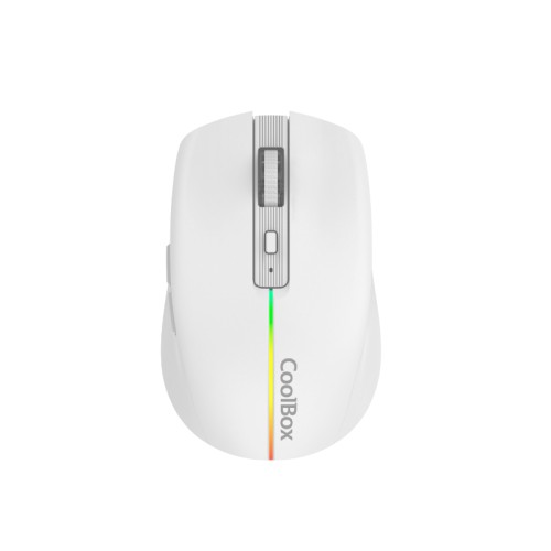 Ratón Gaming Óptico Wireless Recargable W01 RGB Blanco Coolbox