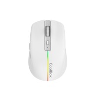 Ratón Gaming Óptico Wireless Recargable W01 RGB Blanco Coolbox