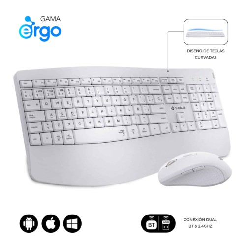 Prowave Wireless Office Keyboard and Mouse Combo White