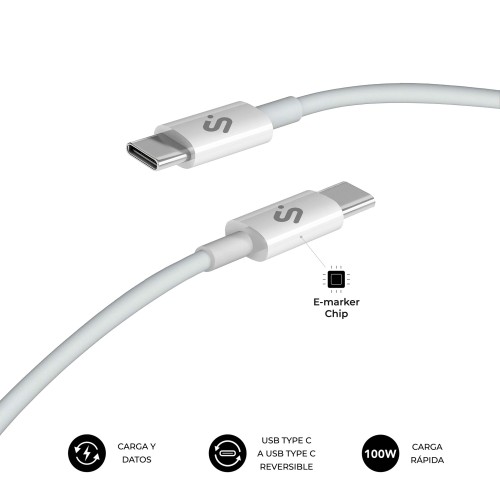 Cable Optimus 60W USB-C/USB-C 1M Negro Subblim
