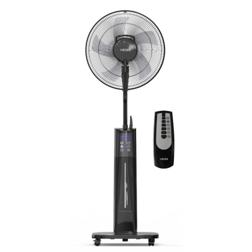 Ventilador De Pie Digital Con Humificador Black Mist II Negro Haeger