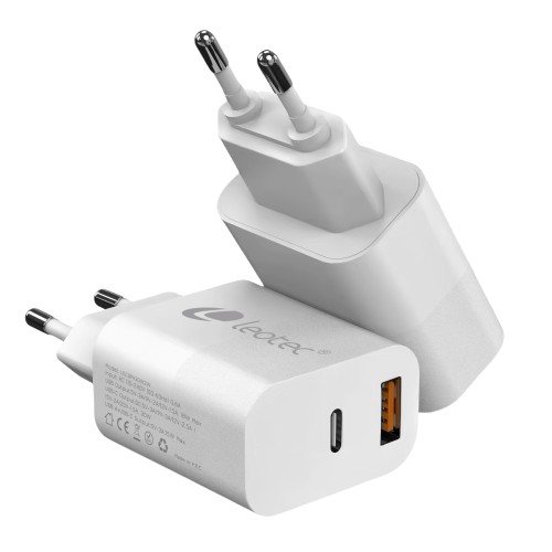 Leotec 30W USB-C and USB-A Wall Charger White