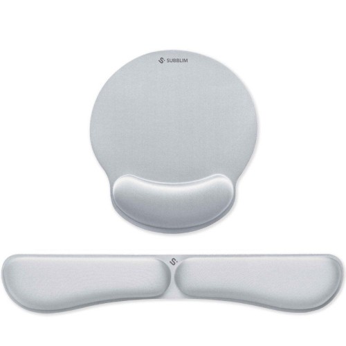 Subblim Ergo Memoryflex Silver Keyboard Mouse Set