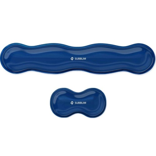 Subblim Dual Wrist Rest Mouse Keyboard Set Dark Blue