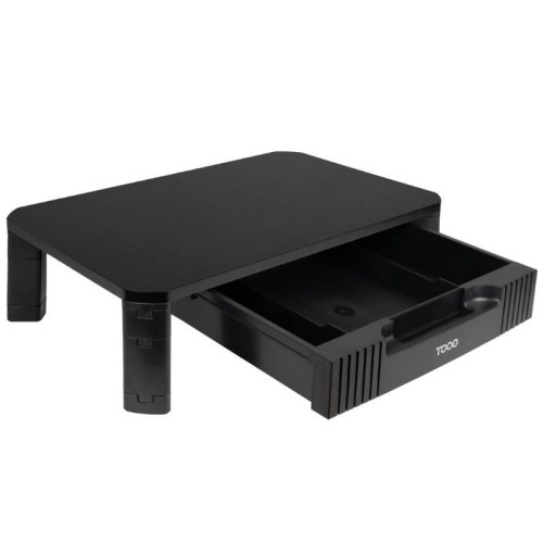 Soporte Elevador Para Portátil/Monitor Con Cajón Negro Tooq